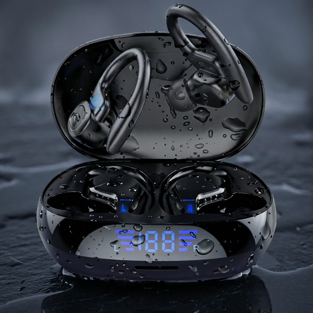 LED Display TWS Sport Bluetooth V5.0 Headset For Iphone Huawei