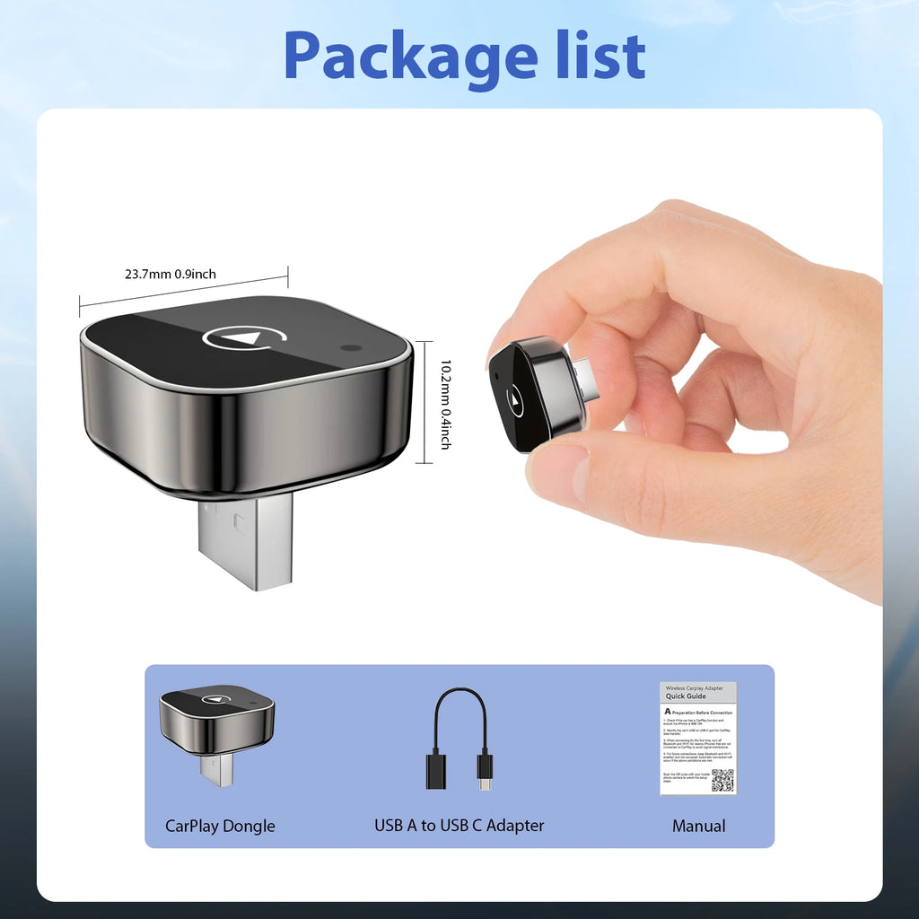 2026 Pionray 2 in 1 Wireless CarPlay Adapter&Android Auto