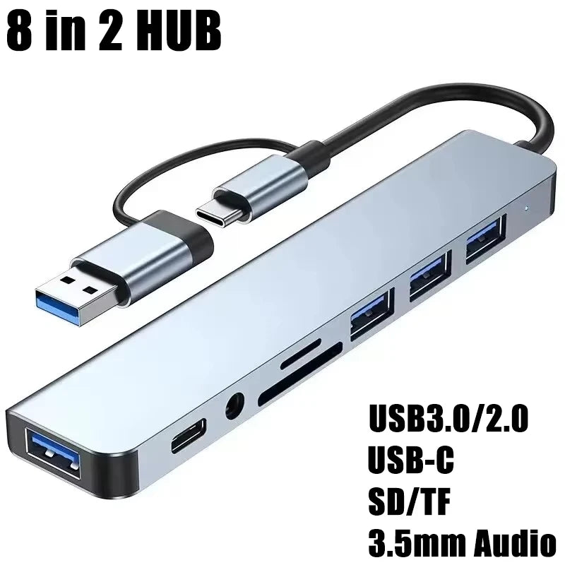 8 in 2 USB-C HUB USB Splitter