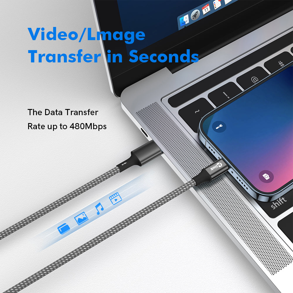 Braided Lightning to USB PD20W 5V/2.4A Fast Charging Cable