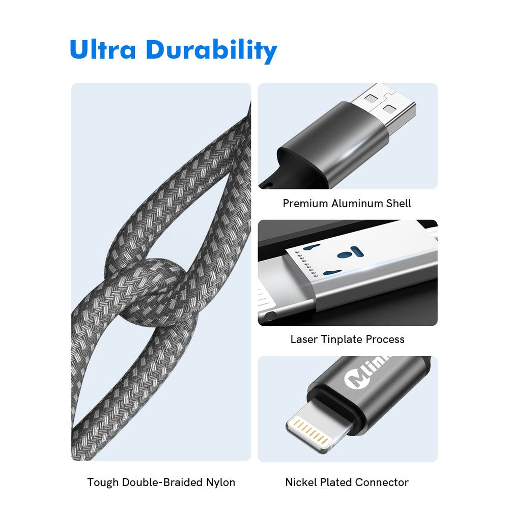 Braided Lightning to USB PD20W 5V/2.4A Fast Charging Cable