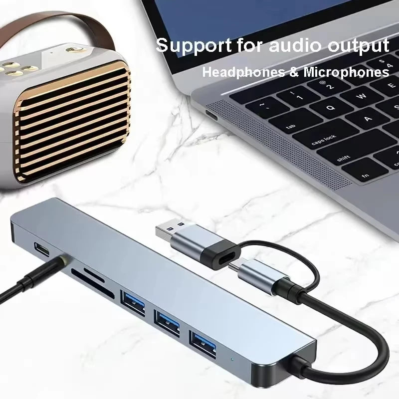 8 in 2 USB-C HUB USB Splitter