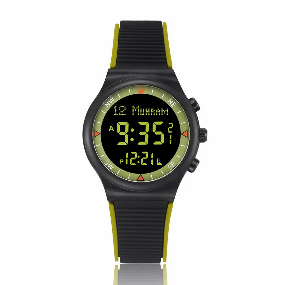 Muslim Adhan Watch for Prayer with Qibla Compass