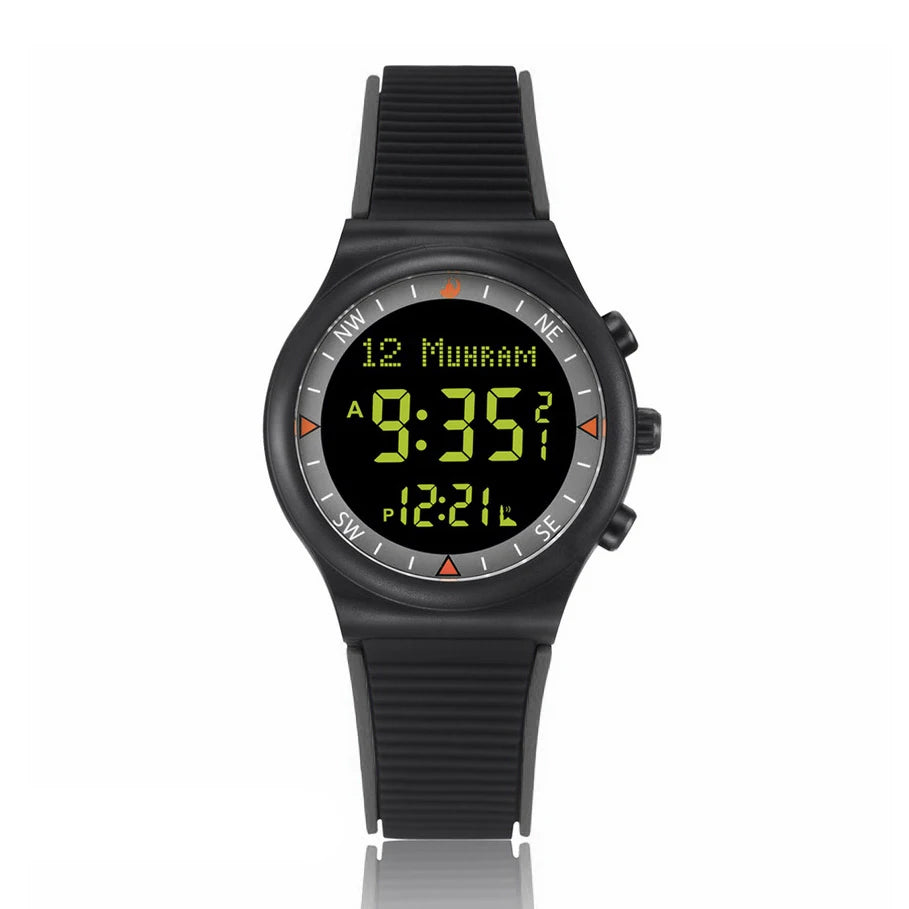 Muslim Adhan Watch for Prayer with Qibla Compass