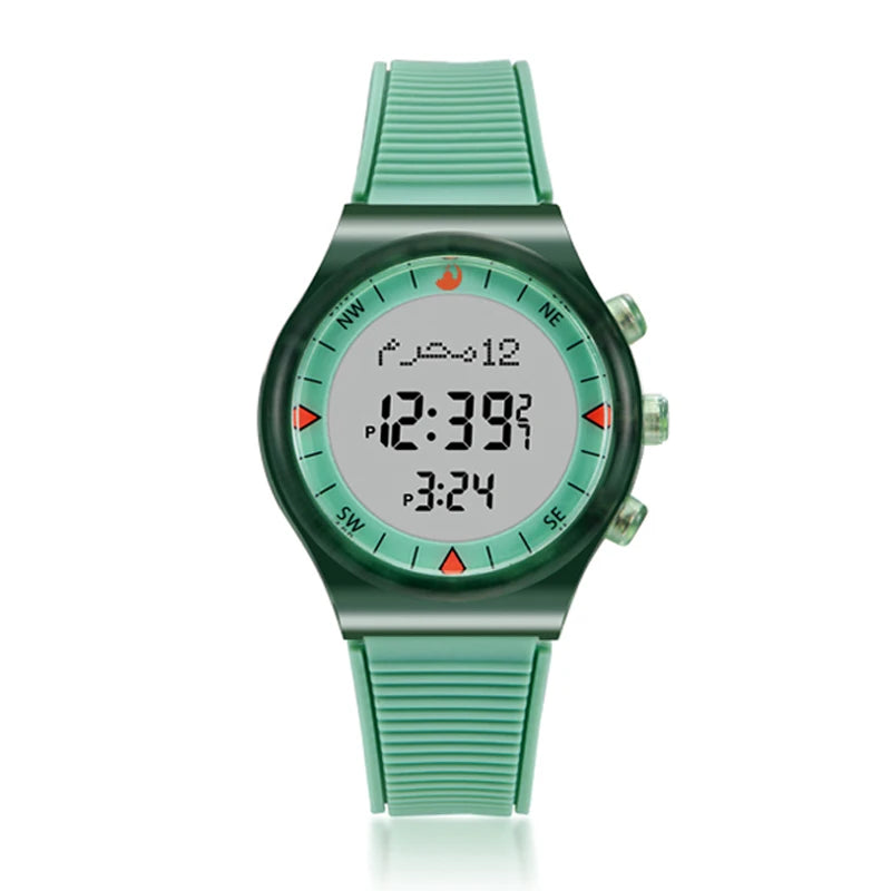 Muslim Adhan Watch for Prayer with Qibla Compass