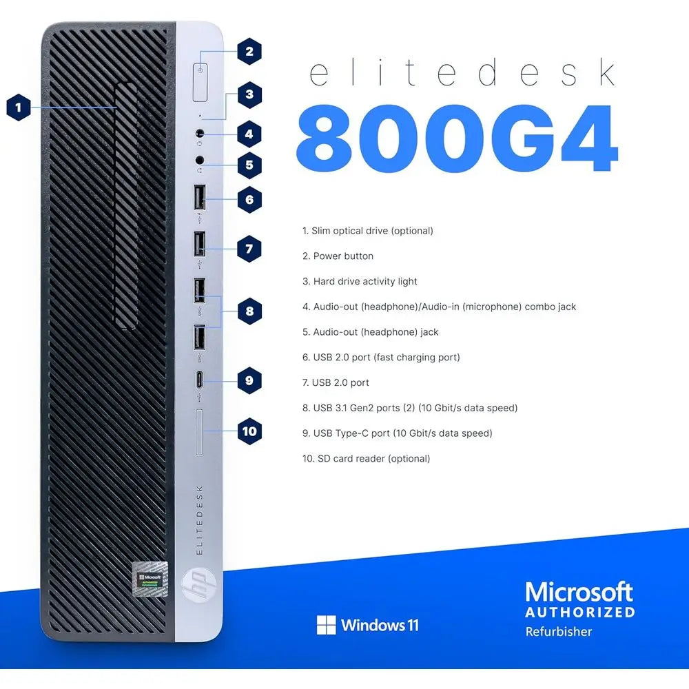 Desktop PC with Windows 11 Pro, Intel Core i5-8500, 16GB RAM, 1TB SSD, Dual 24 Monitors, RGB Speakers, Internal Wi-Fi 6 AX200 +