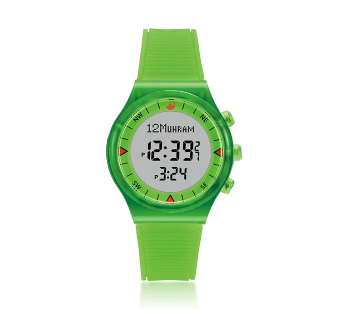 Muslim Adhan Watch for Prayer with Qibla Compass